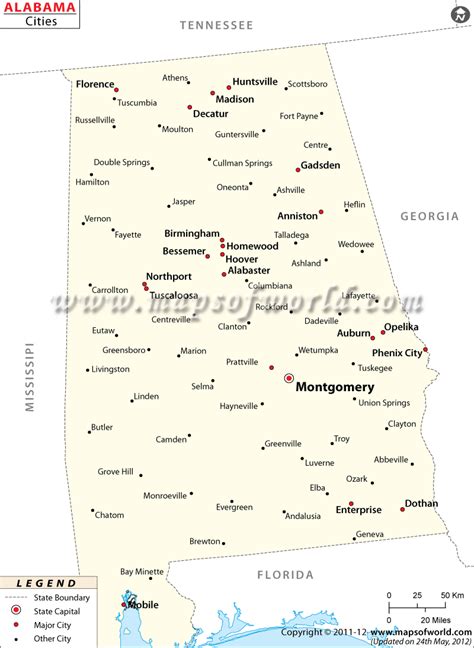 List of municipalities in Alabama .